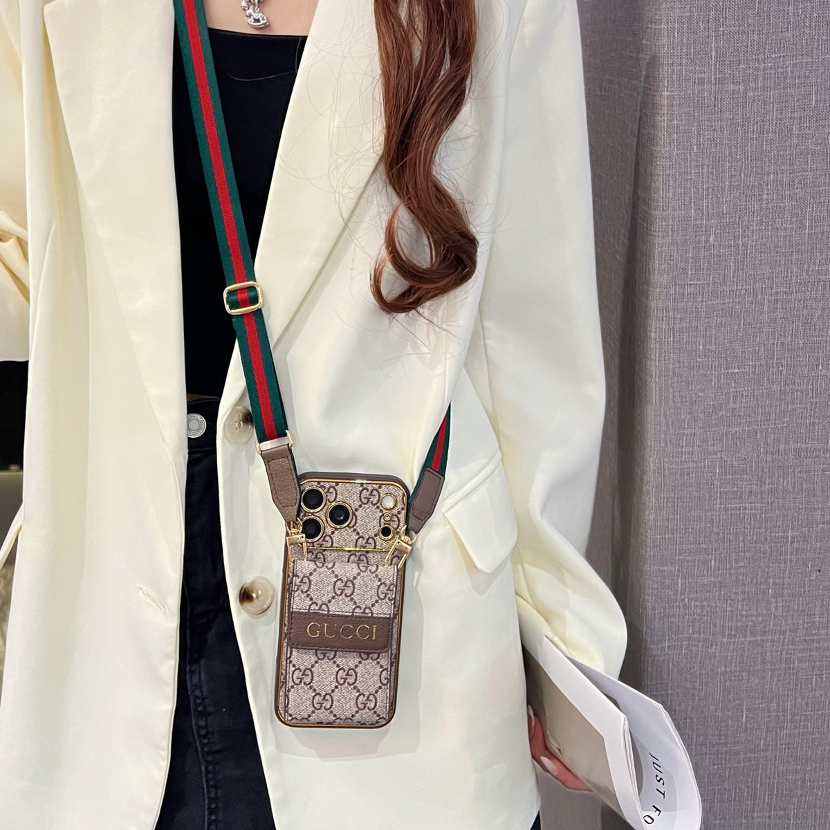 The Bag Life — Brown Monogram iPhone Crossbody Case with Full Flip Wallet
