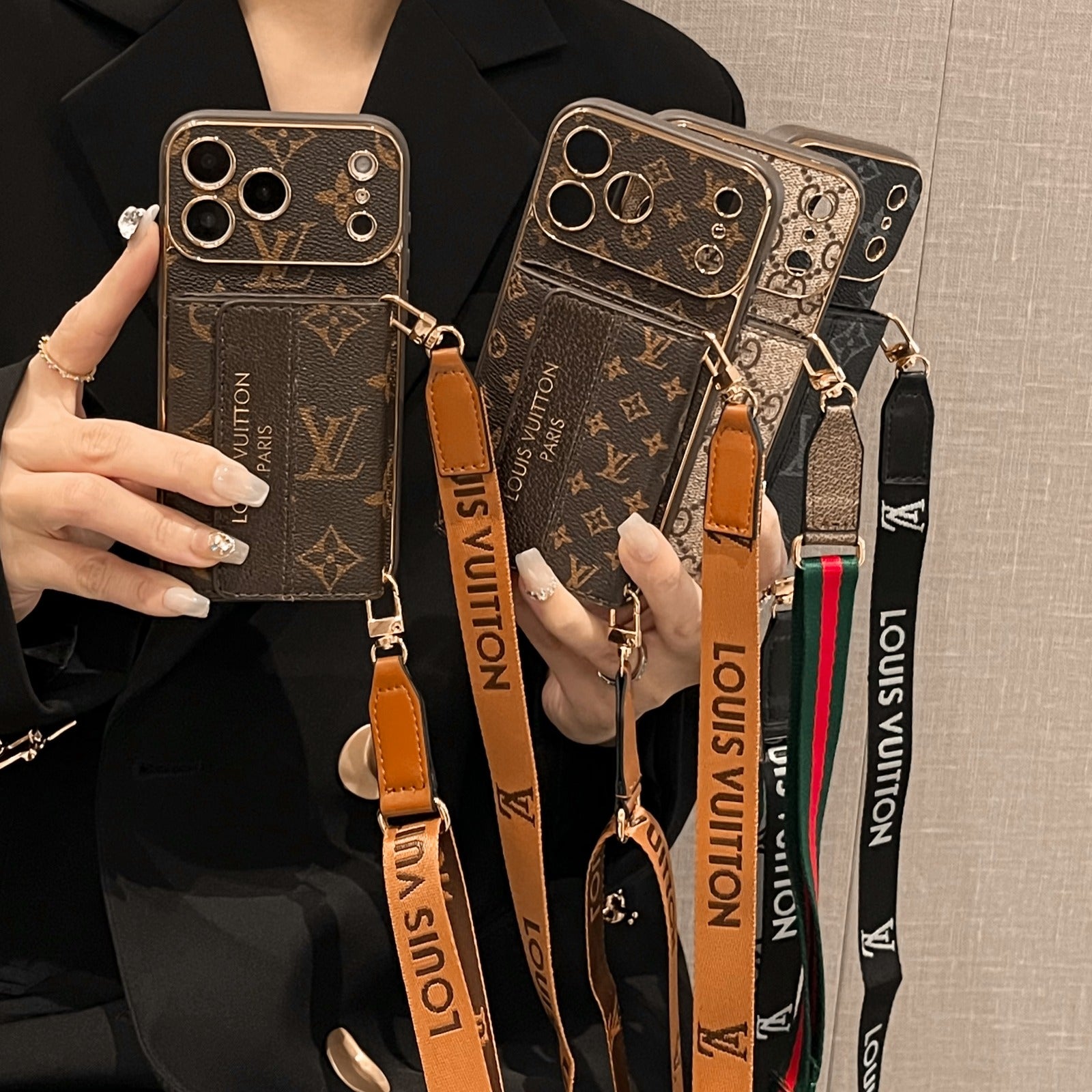 The Street Style Collection — Monogram Wallet iPhone Case with Crossbody Strap