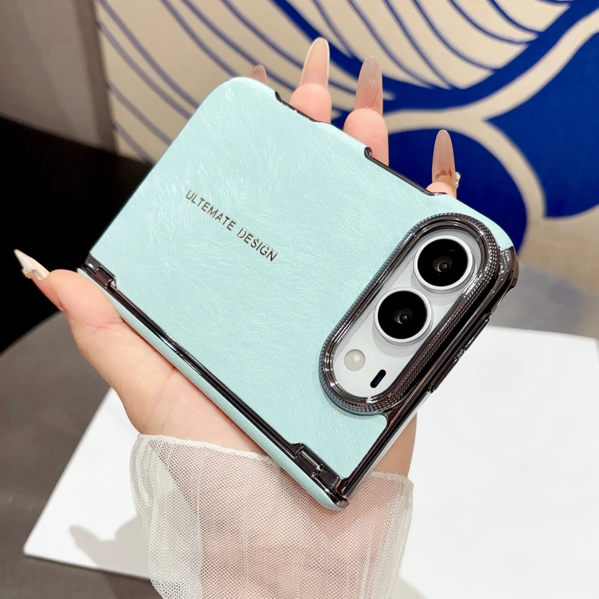 Soft-Touch Leather Case with Chrome Hinge for iPhone Duo