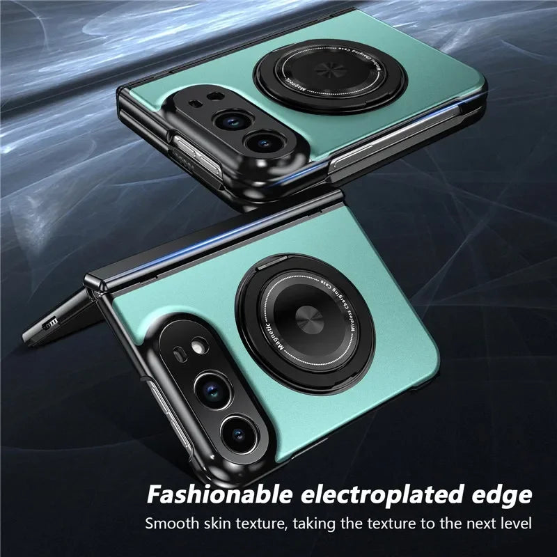 Matte Magnetic Case with Ring Holder for iPhone Duo
