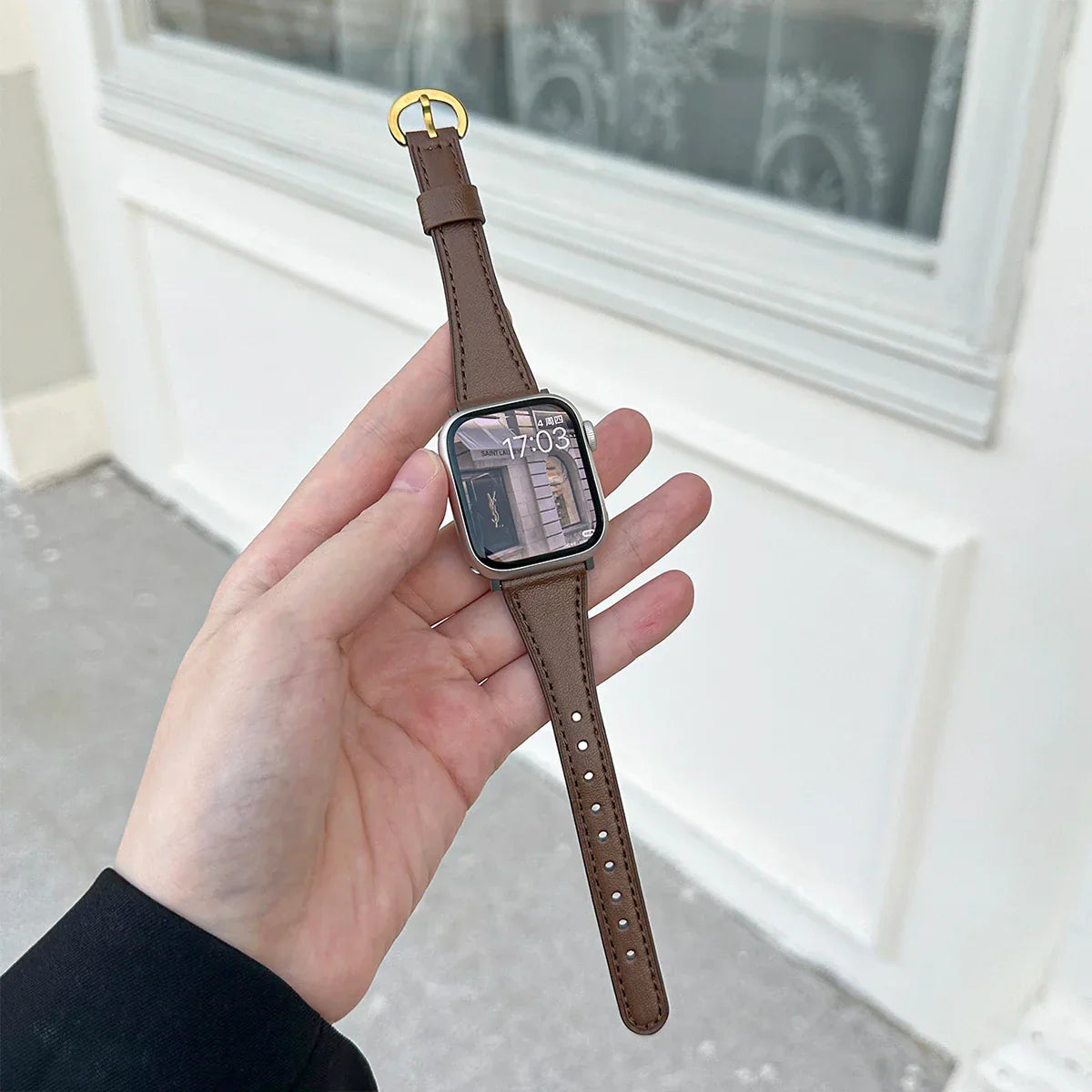 Slim Leather Strap For Apple Watch