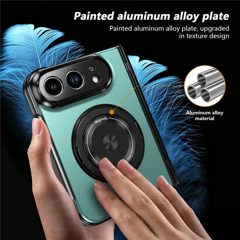 Matte Magnetic Case with Ring Holder for iPhone Duo