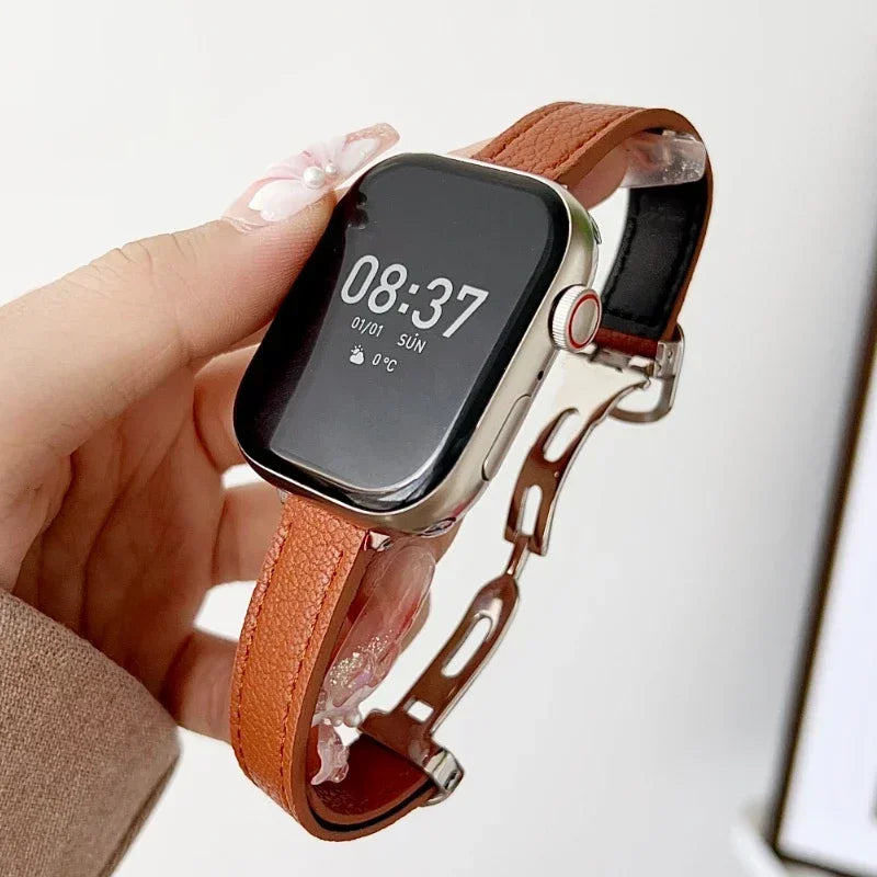Leather Slim Strap For Apple Watch