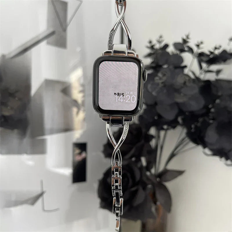 Diamond Stainless Steel Strap For Apple Watch