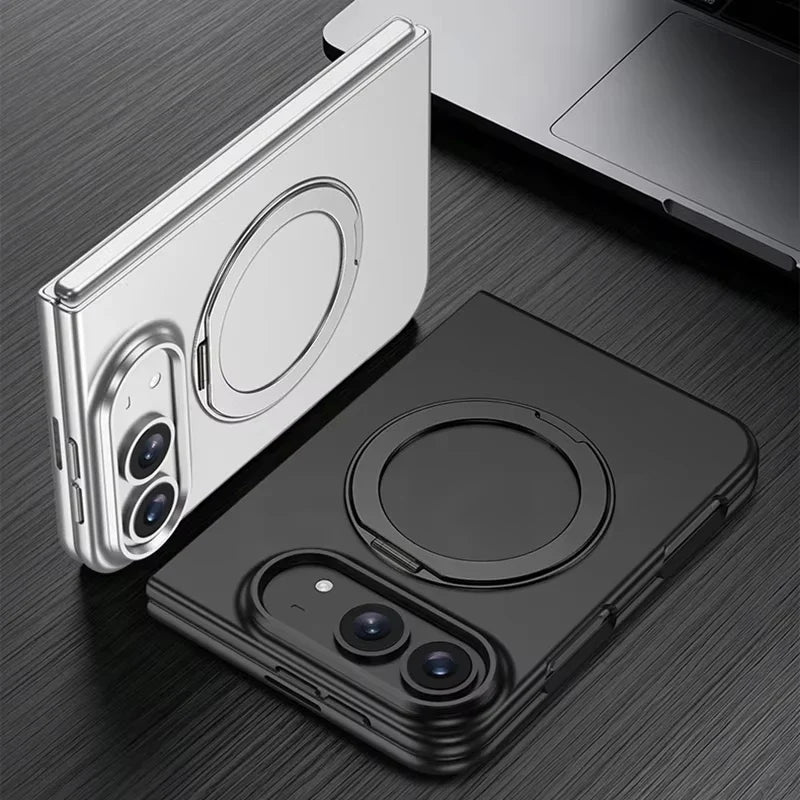Ultra-Thin Matte Magnetic Case with Ring Holder for iPhone Duo