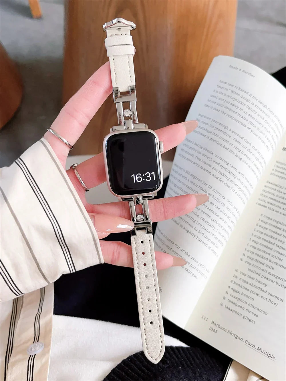 Diamonds Leather Strap For Apple Watch