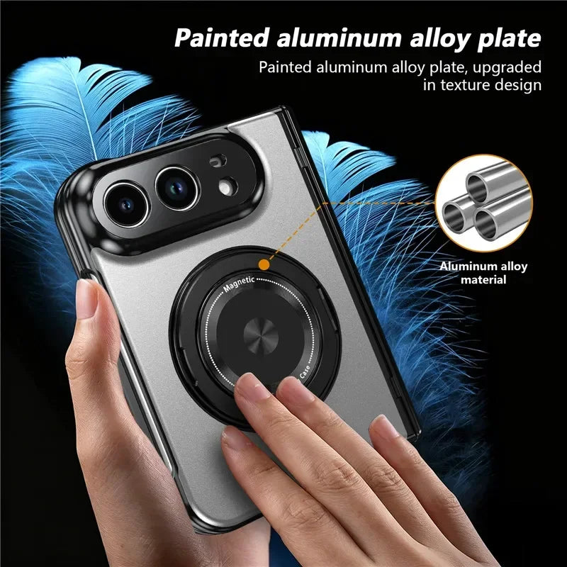 Matte Magnetic Case with Ring Holder for iPhone Duo