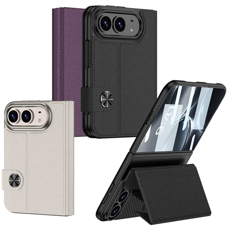 Luxury 2-in-1 Flip Cover with Screen Protector for iPhone Duo