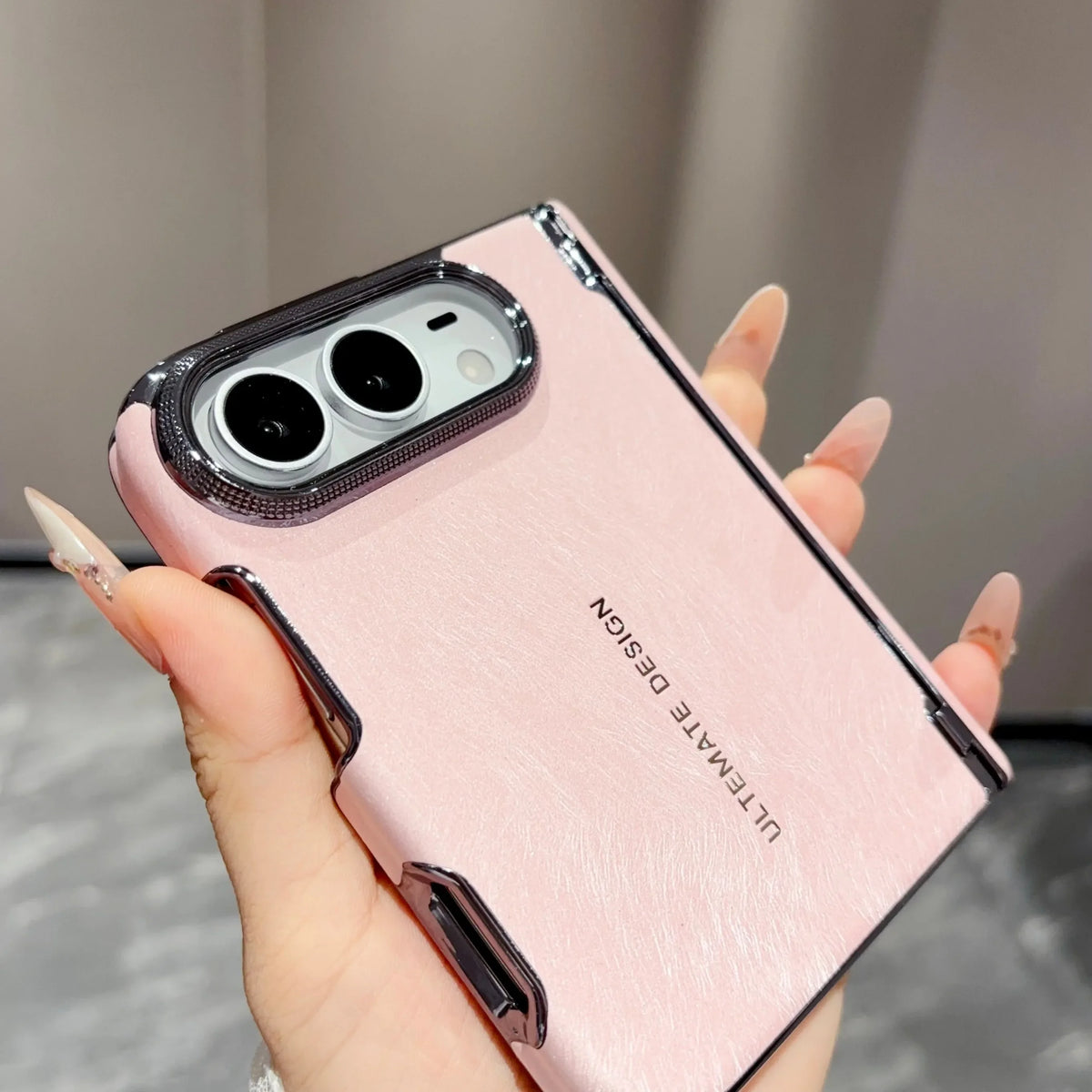 Soft-Touch Leather Case with Chrome Hinge for iPhone Duo