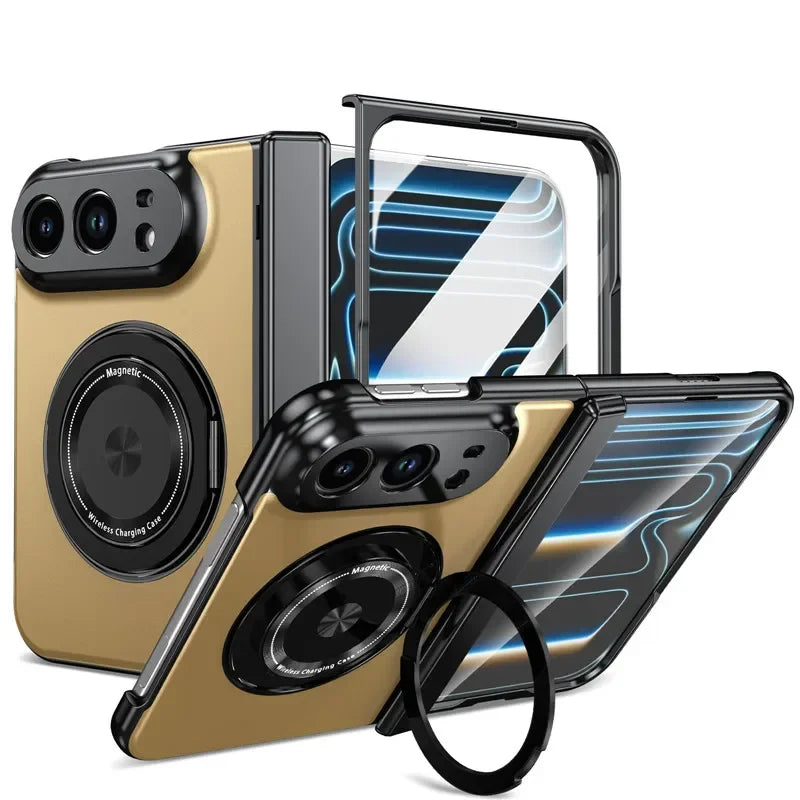 Matte Magnetic Case with Ring Holder for iPhone Duo