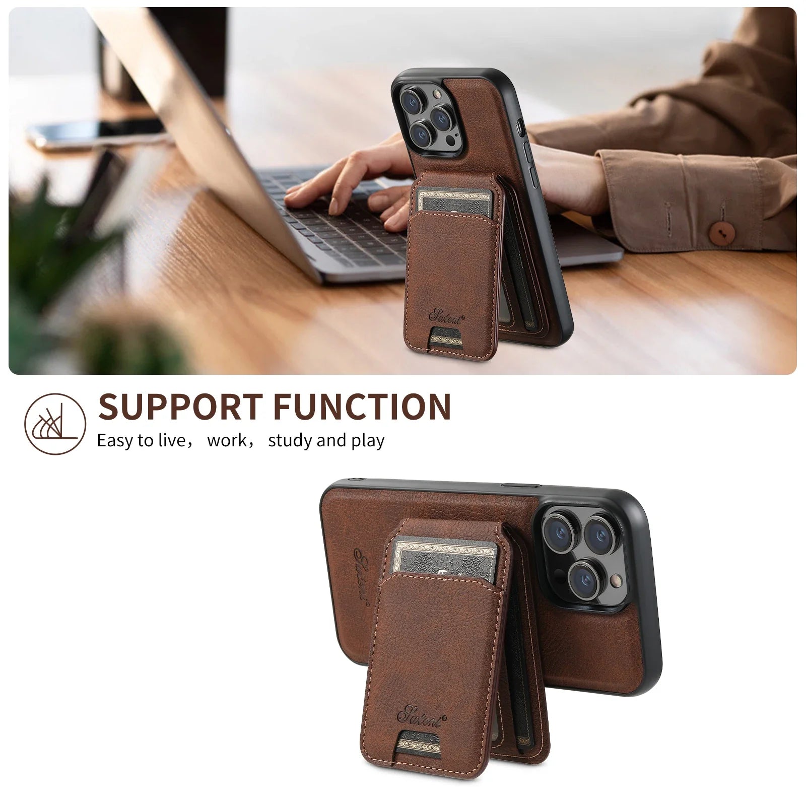 Leather Magnetic Case with Wallet For iPhone Series