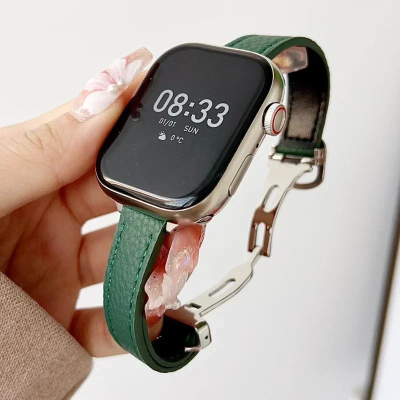 Leather Slim Strap For Apple Watch