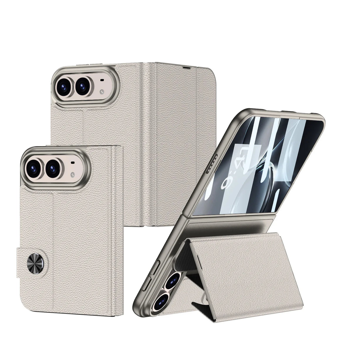 Luxury 2-in-1 Flip Cover with Screen Protector for iPhone Duo