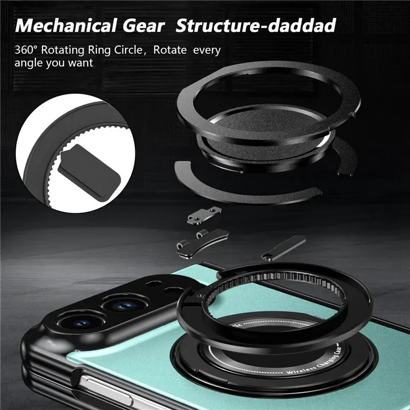 Matte Magnetic Case with Ring Holder for iPhone Duo