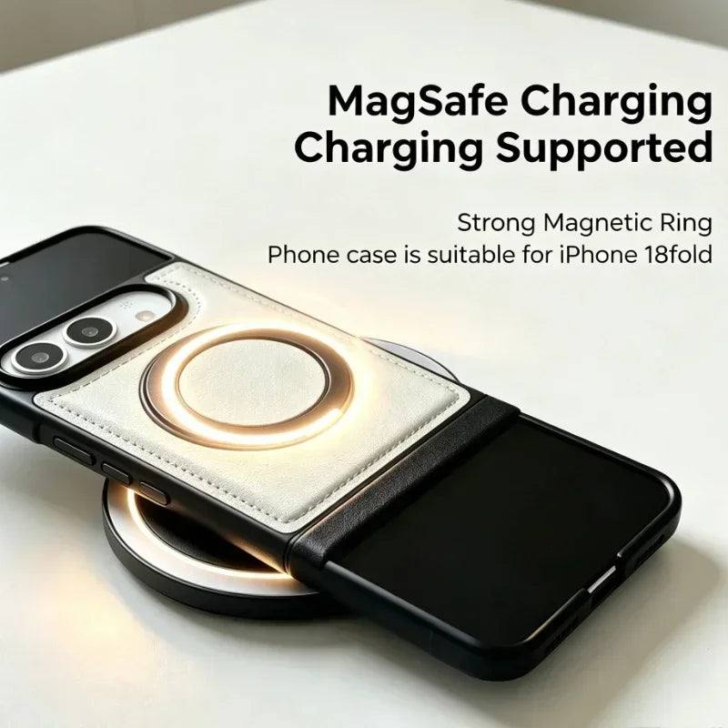 Premium Leather Magnetic Case with Rotating Stand for iPhone Duo