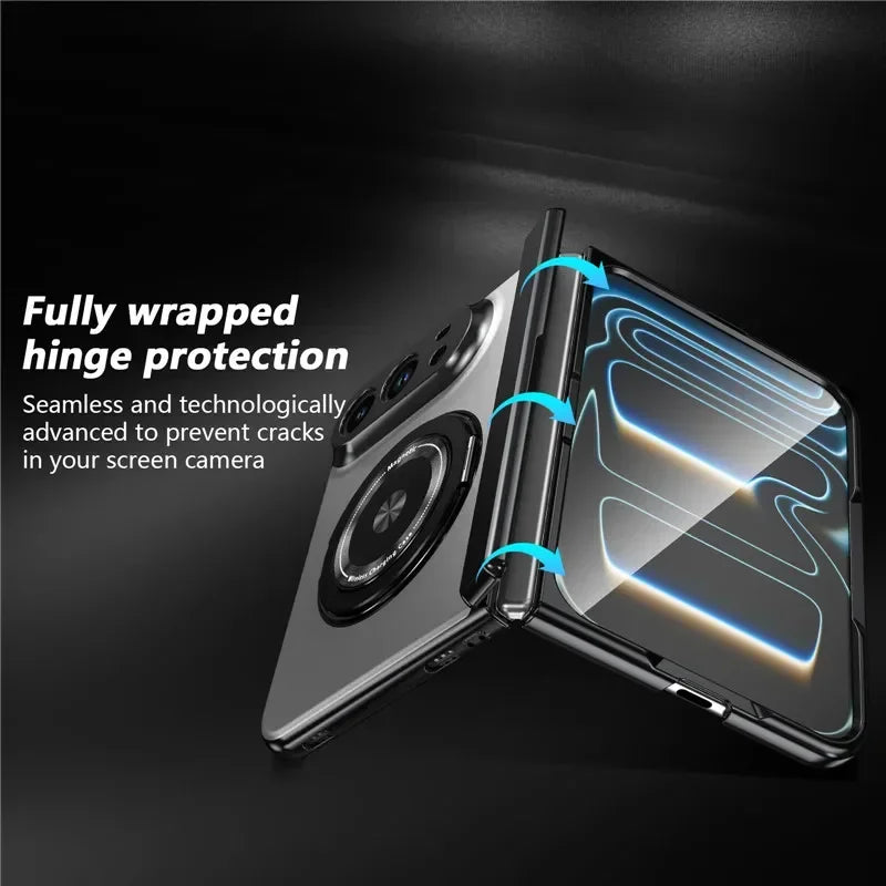 Matte Magnetic Case with Ring Holder for iPhone Duo