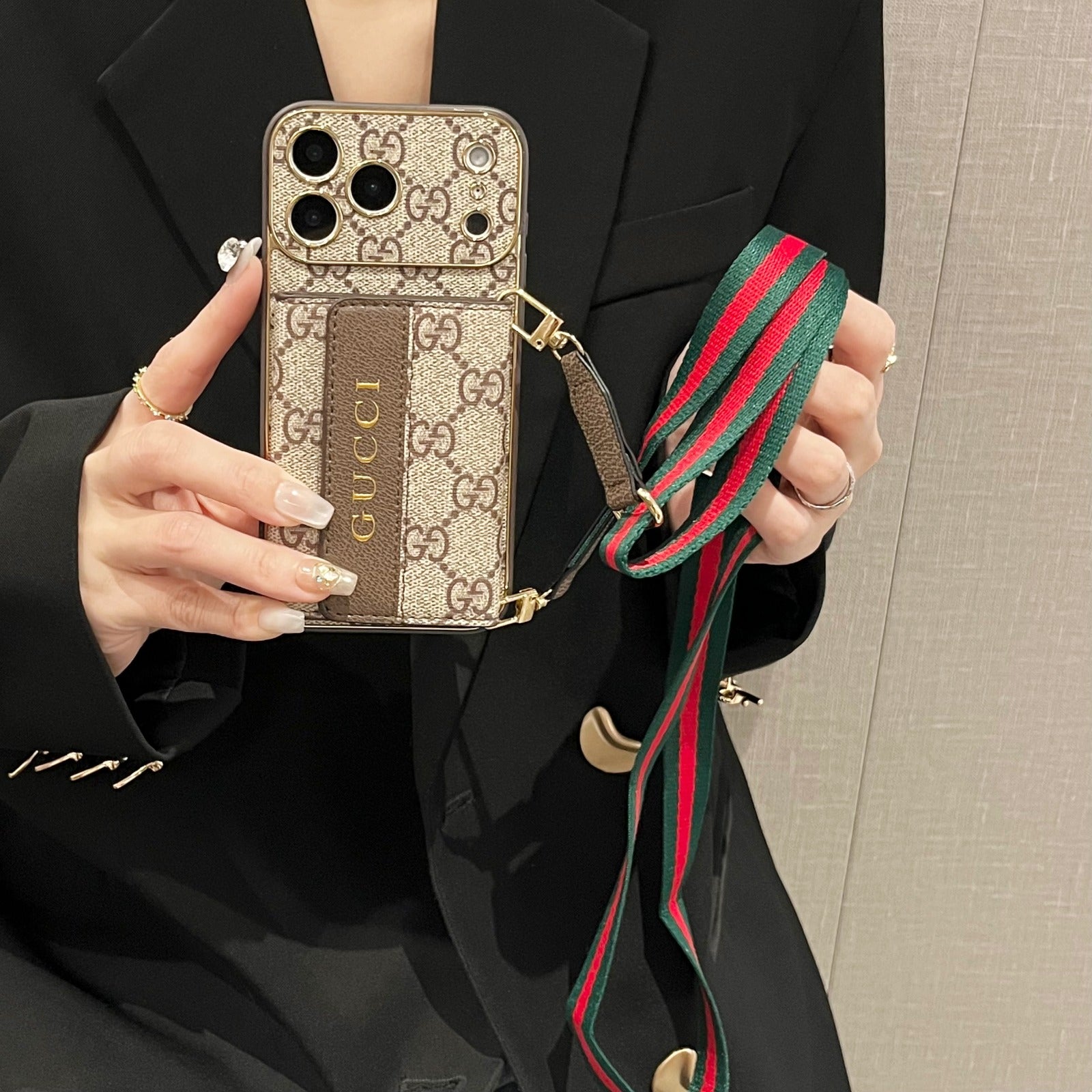 The Street Style Collection — Monogram Wallet iPhone Case with Crossbody Strap
