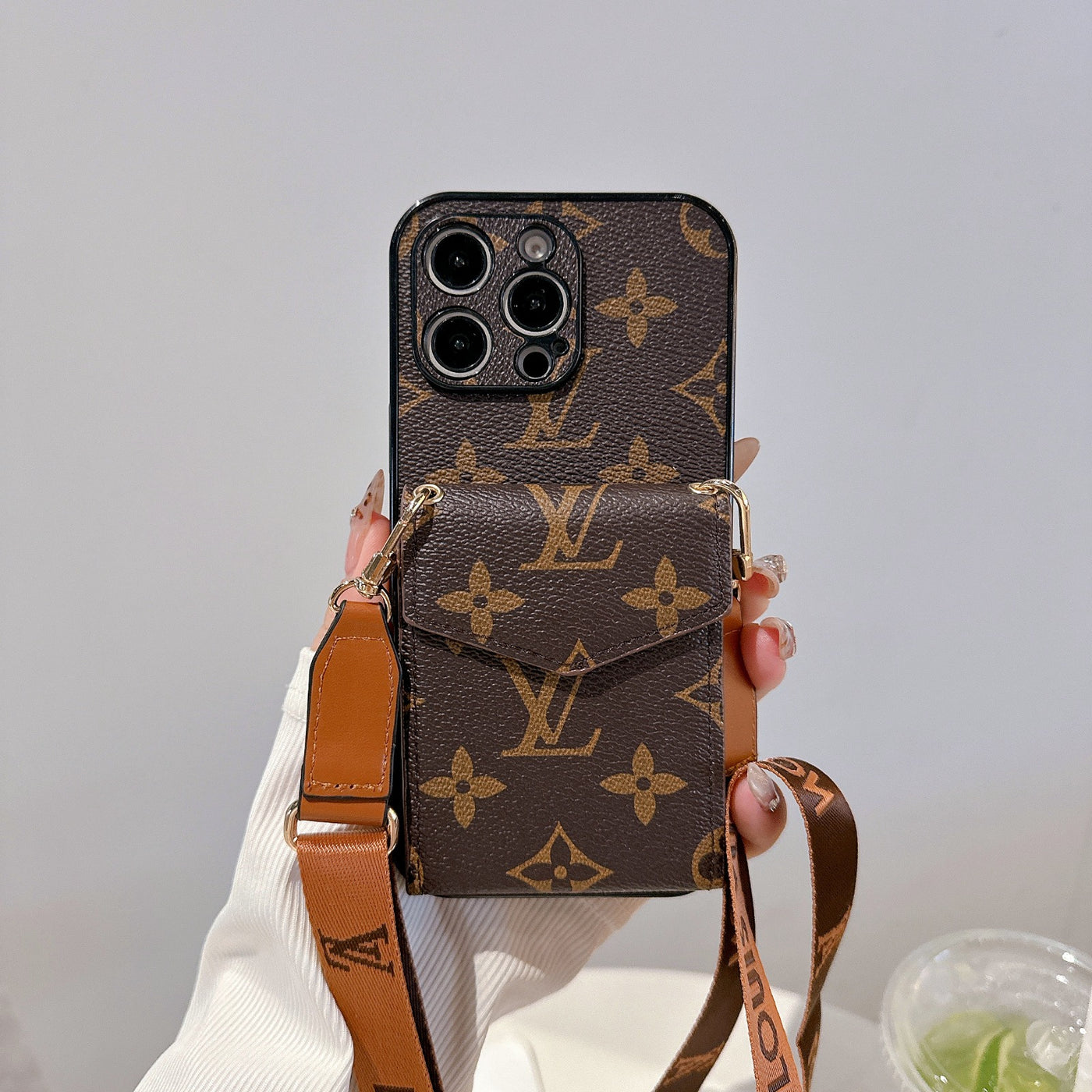 LV Elegance Series 2.0: Ultimate iPhone Leather Wallet Case