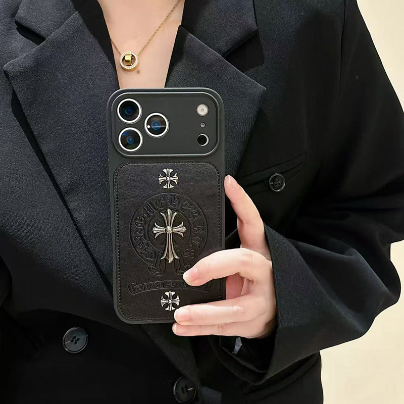 Gothic Cross Leder Phone Hülle – Ansicht 1