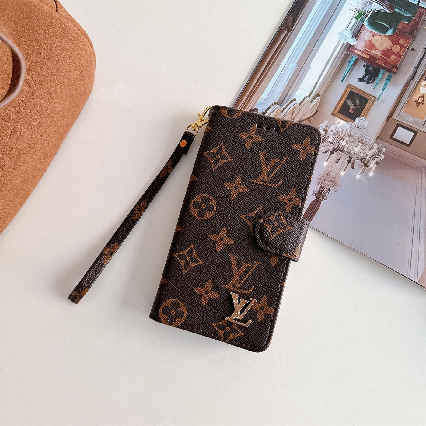 LV Elegance Wallet Case: Timeless Luxury for iPhone