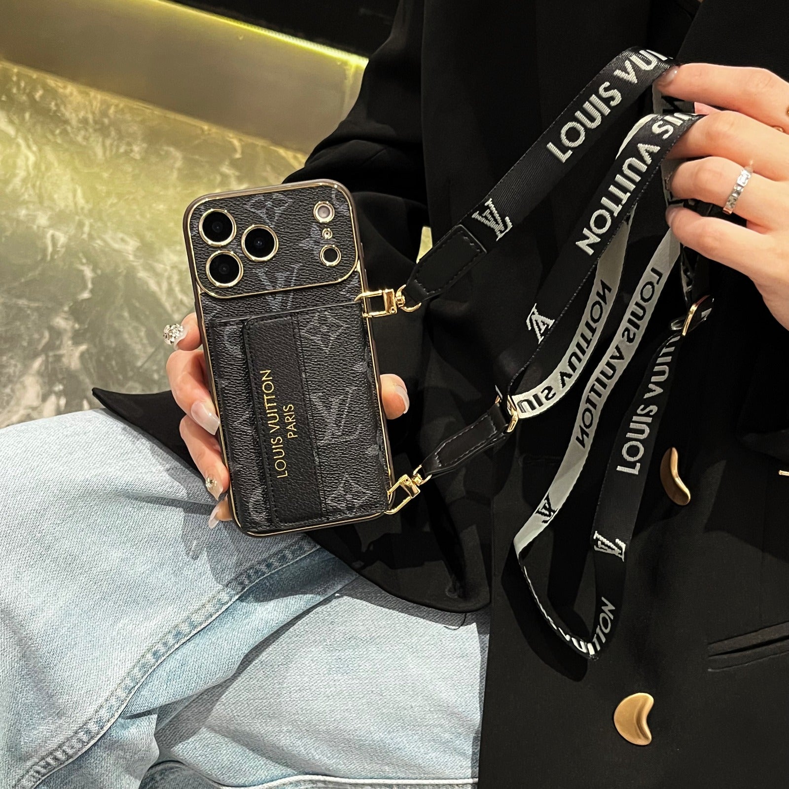 The Street Style Collection — Monogram Wallet iPhone Case with Crossbody Strap