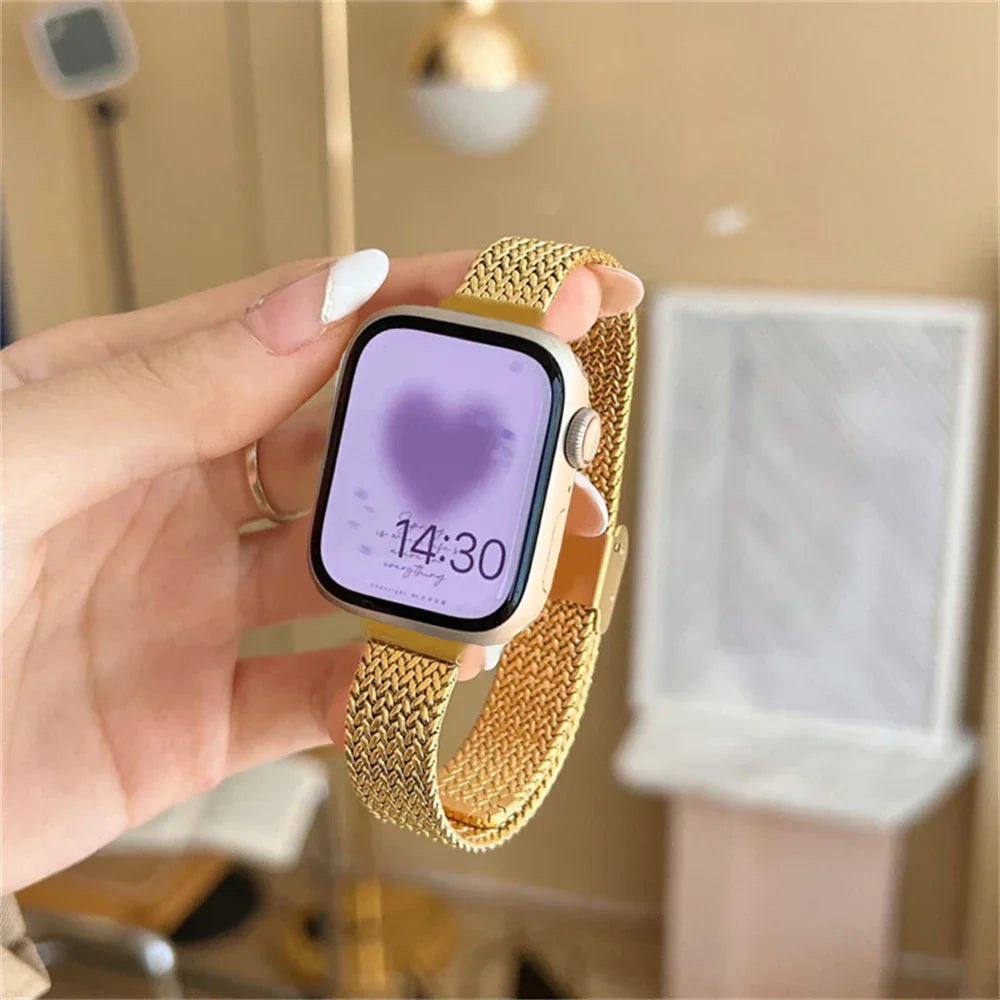 Metal Gold Armband For Apple Uhr Series – Ansicht 2