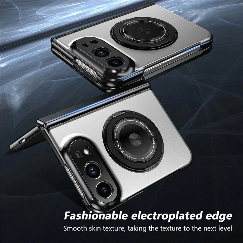 Matte Magnetic Case with Ring Holder for iPhone Duo