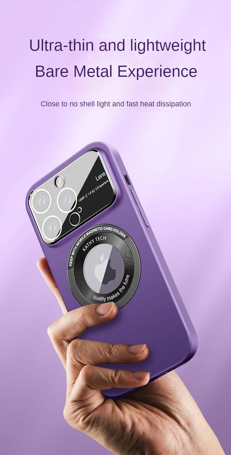 Premium Magnetic Lens Shield MagSafe iPhone Case with Elegant Design