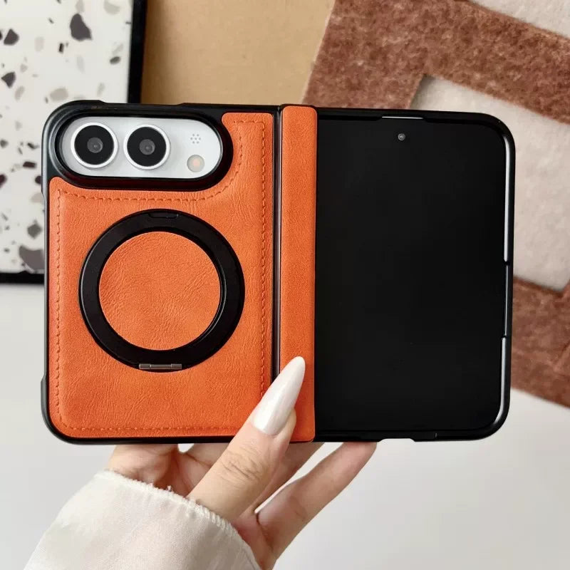 Premium Leather Magnetic Case with Rotating Stand for iPhone Duo