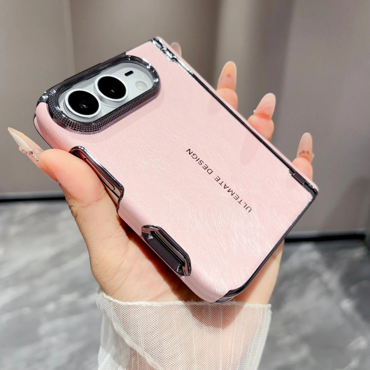 Soft-Touch Leather Case with Chrome Hinge for iPhone Duo