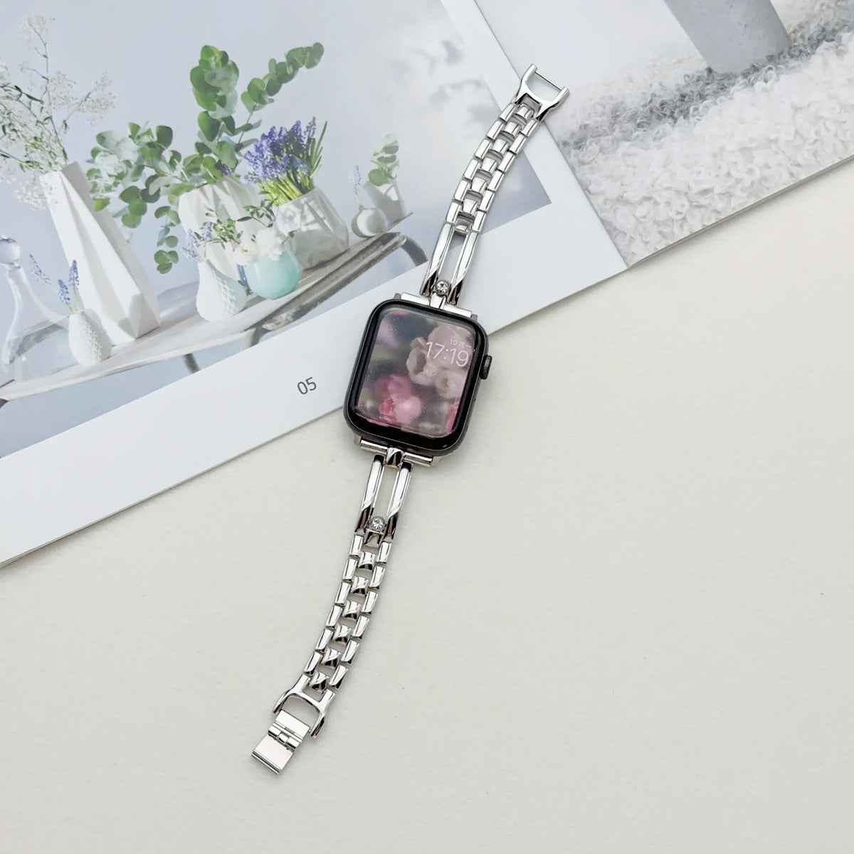 Stainless Steel Diamond Armband for Apple Uhr – Ansicht 3