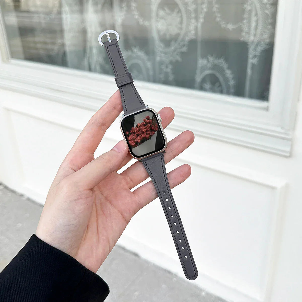 Slim Leather Strap For Apple Watch