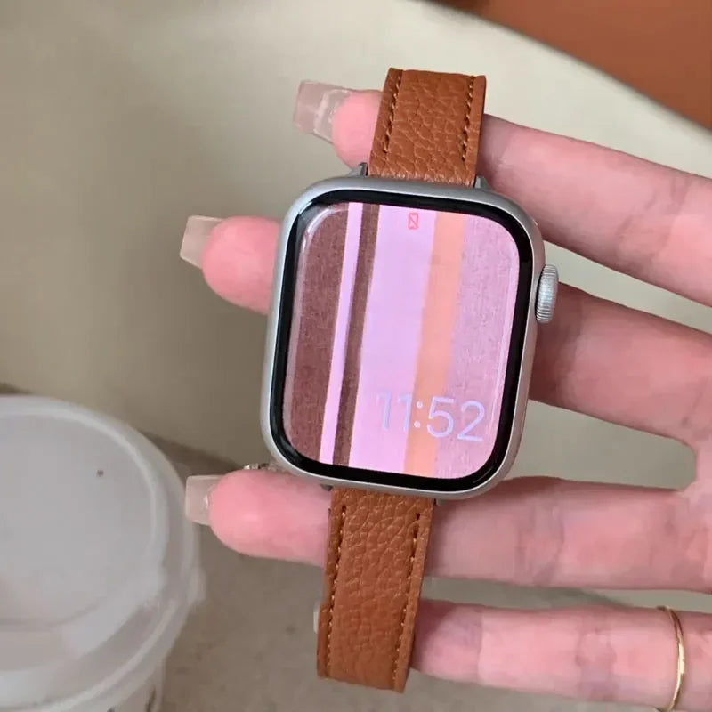 Leder Slim Armband For Apple Uhr – Ansicht 3