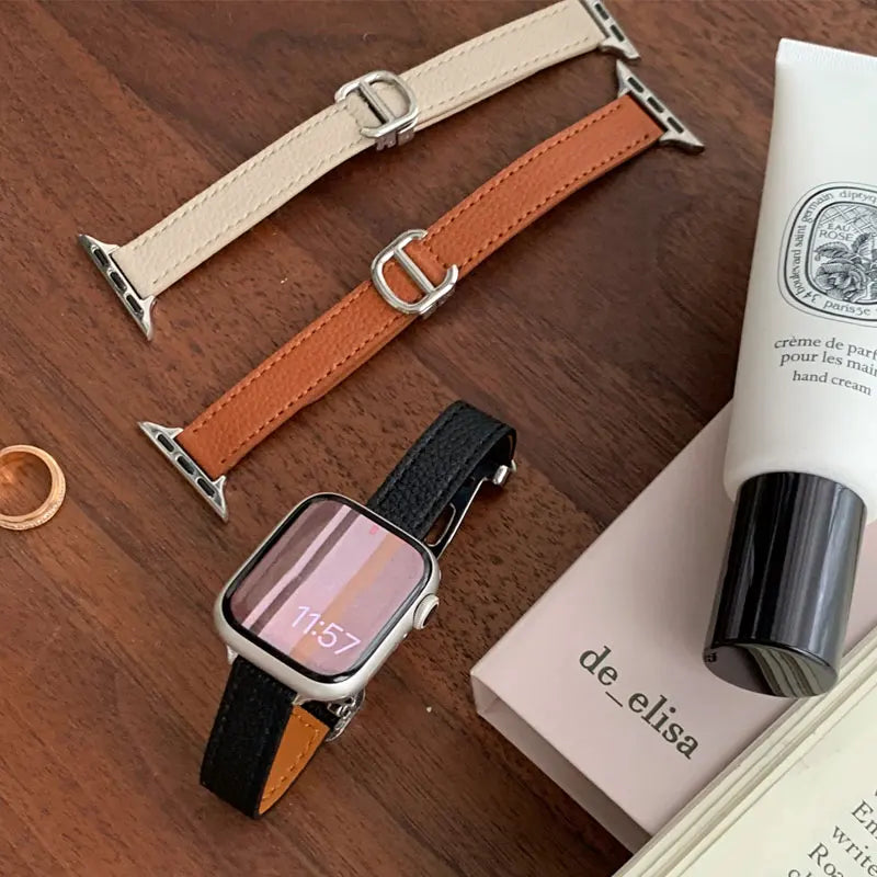 Leder Slim Armband For Apple Uhr – Ansicht 1