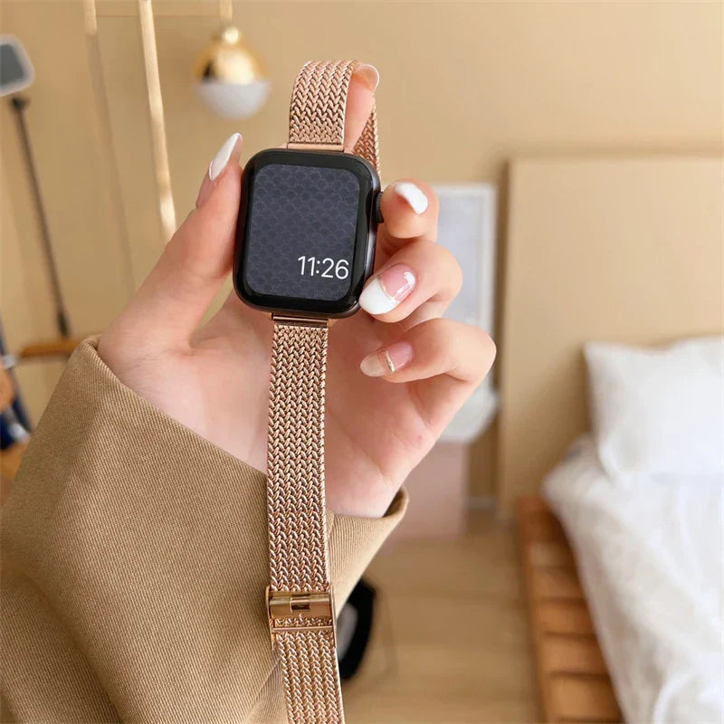 Metal Gold Armband For Apple Uhr Series – Ansicht 1