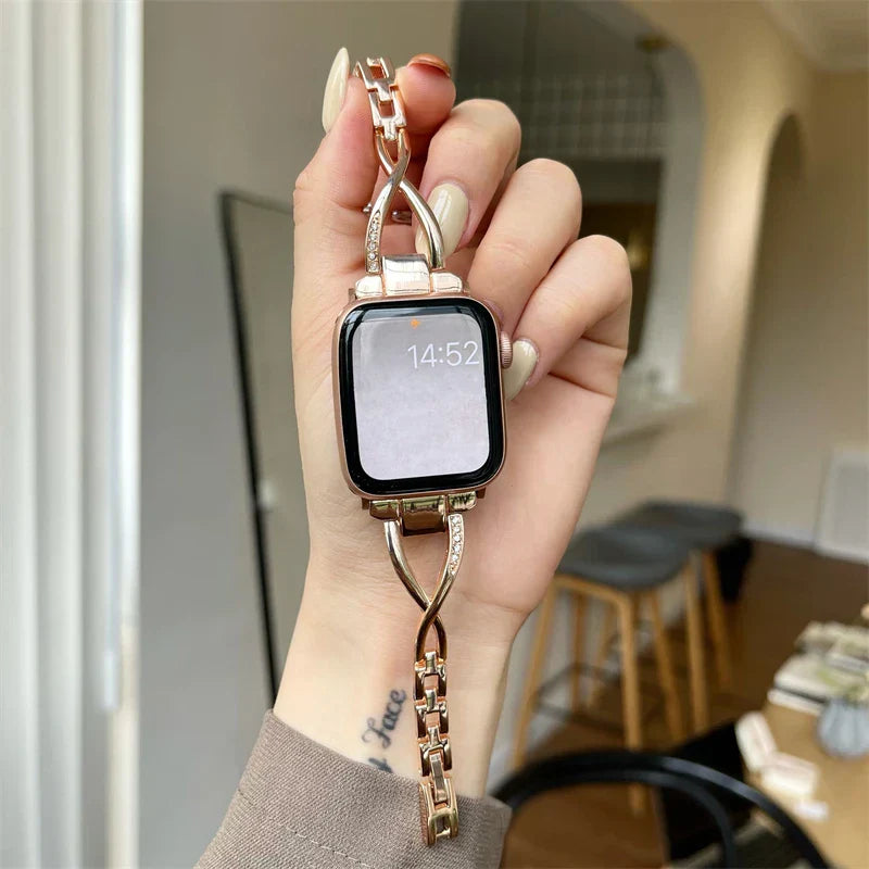 Diamond Stainless Steel Armband For Apple Uhr – Ansicht 2