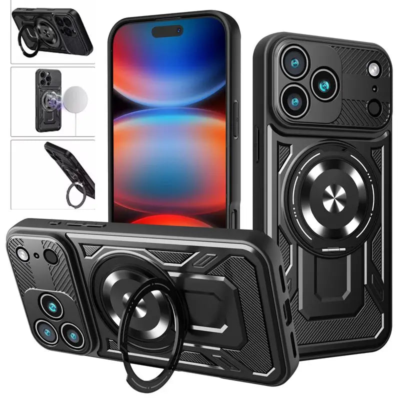 Premium MagSafe Armor Ring Stand iPhone Hülle – Ansicht 1