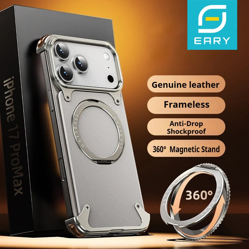 Genuine Leder MagSafe Armor iPhone 17 Hülle – Ansicht 1