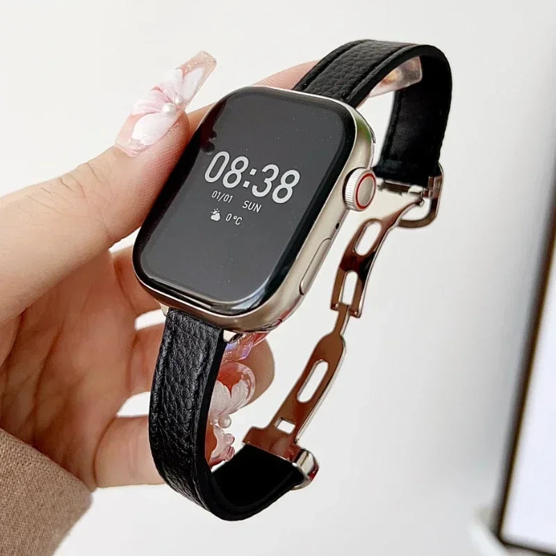 Leather Slim Strap For Apple Watch