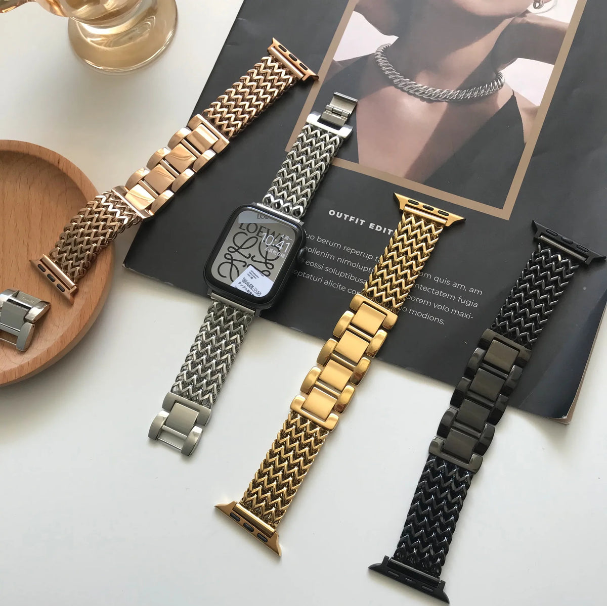 Braided Stainless Steel Armband For Apple Uhr Series – Ansicht 3