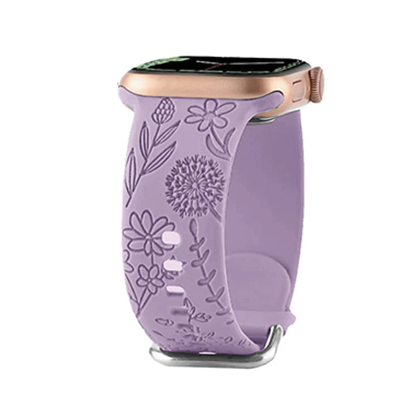 Floral Silicone Armband for Apple Uhr – Ansicht 2