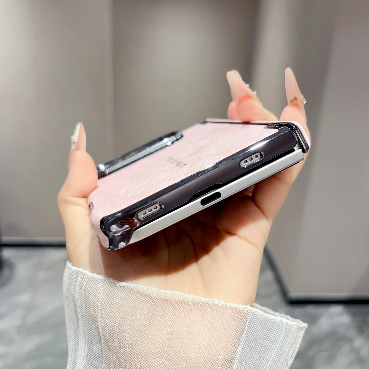 Soft-Touch Leather Case with Chrome Hinge for iPhone Duo