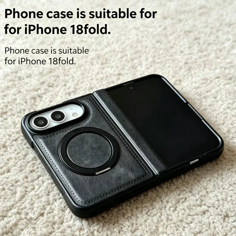 Premium Leather Magnetic Case with Rotating Stand for iPhone Duo