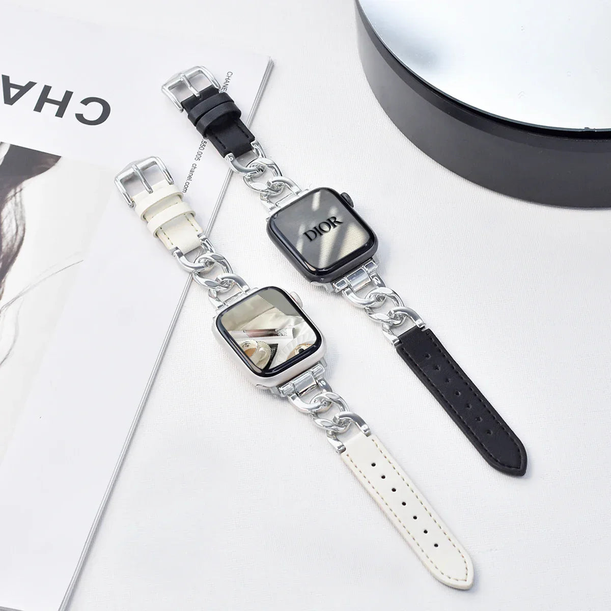 Metal Leder Armband For Apple Uhr – Ansicht 1