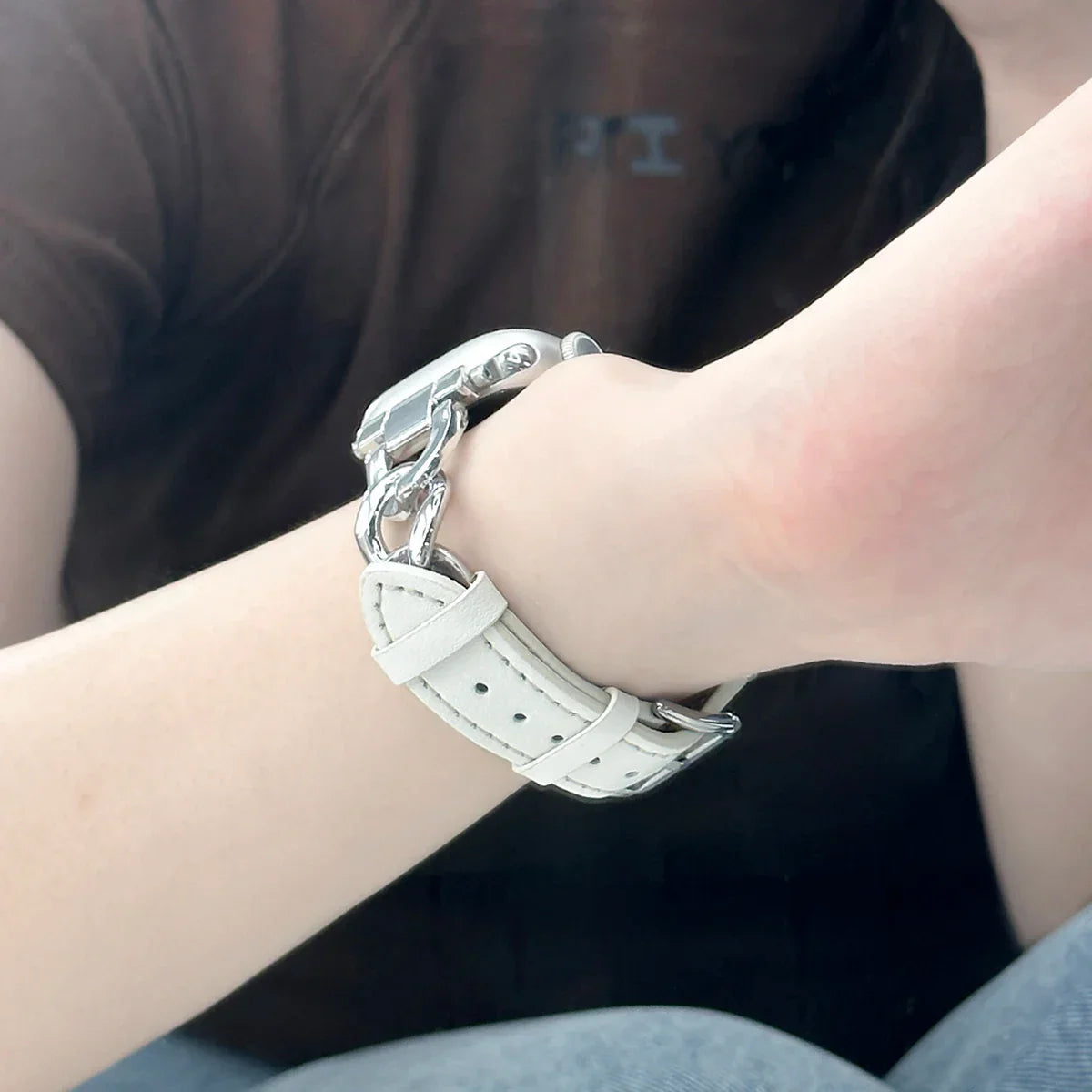 Metal Leder Armband For Apple Uhr – Ansicht 6