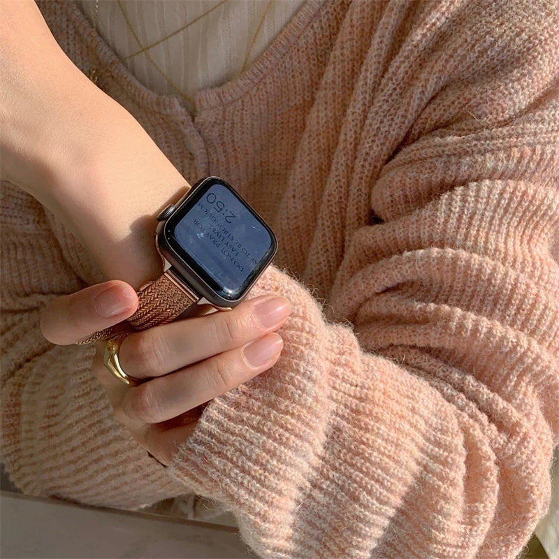 Metal Gold Armband For Apple Uhr Series – Ansicht 4