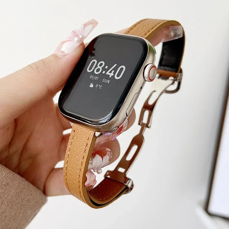 Leather Slim Strap For Apple Watch