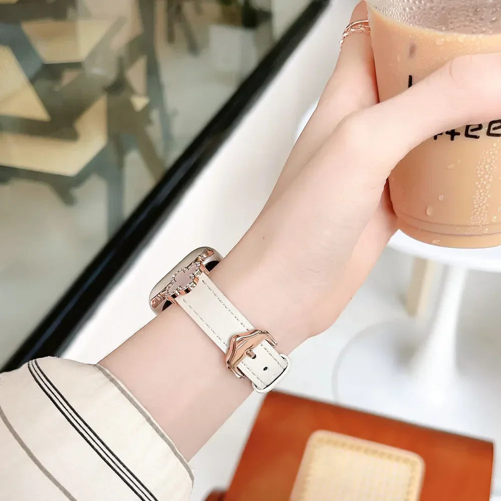 Metal Leder Armband for Apple Uhr – Ansicht 5