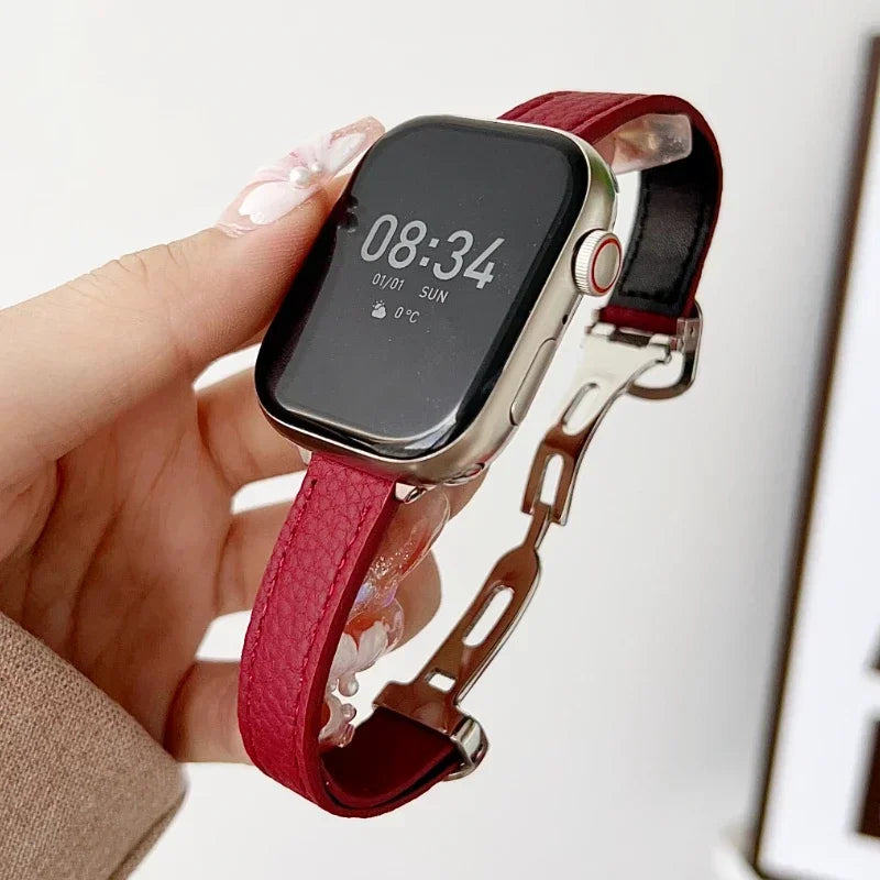Leather Slim Strap For Apple Watch
