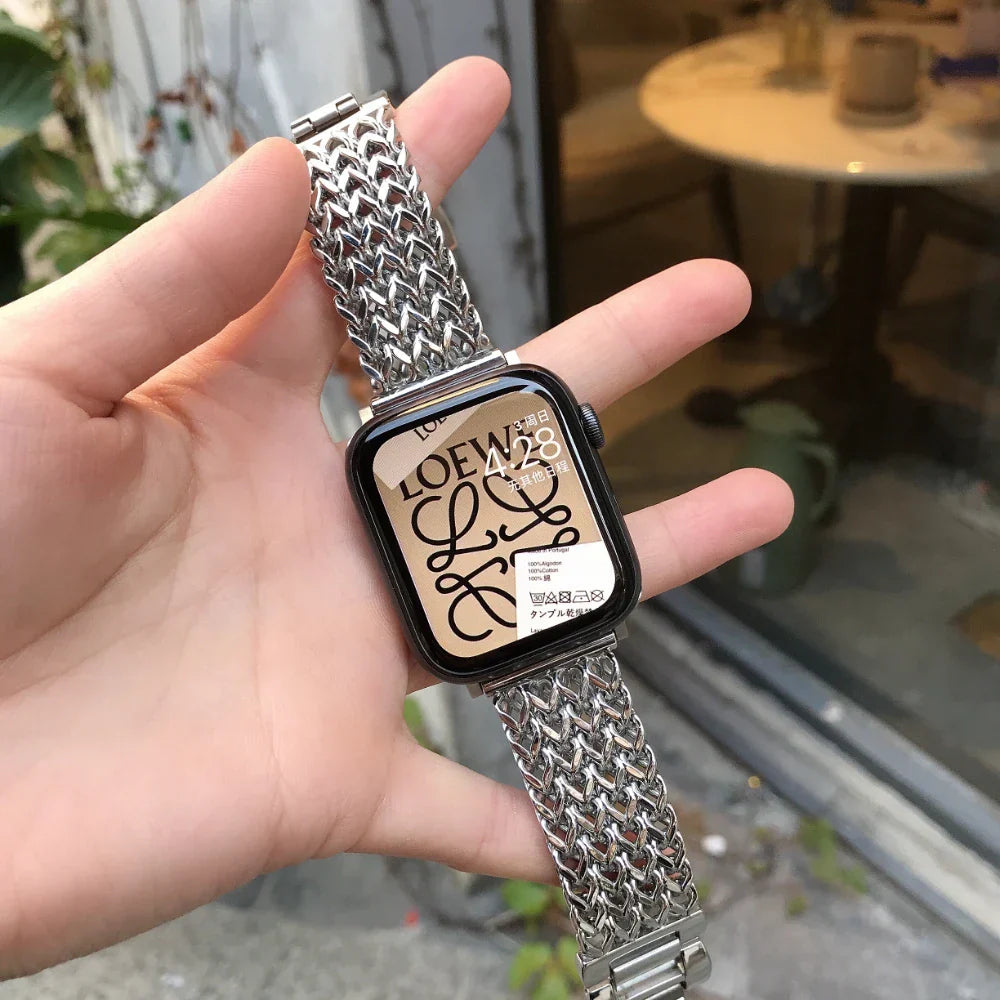 Braided Stainless Steel Armband For Apple Uhr Series – Ansicht 1